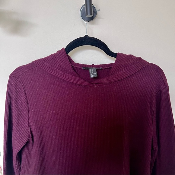 Forever 21 Long Sleeve Ribbed Crop Hoodie - Picture 3 of 8